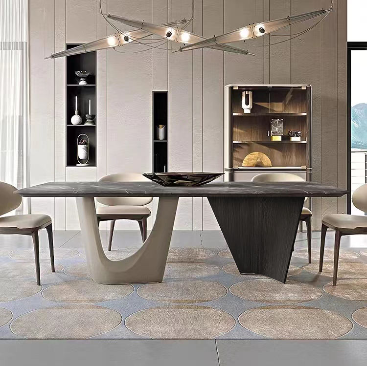 marble dining table with rectangle stone top