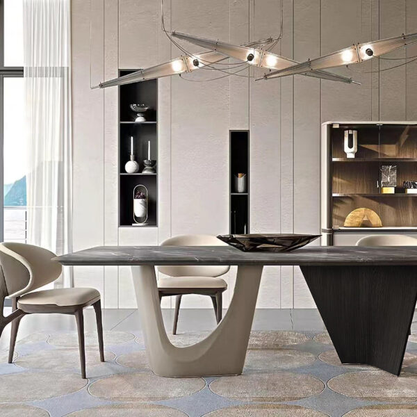 marble dining table with rectangle stone top