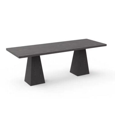 solid wood board dining table in black ash