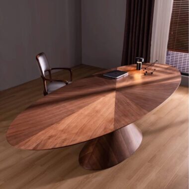 Nordic solid wood oval dining table