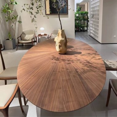 Nordic solid wood oval dining table