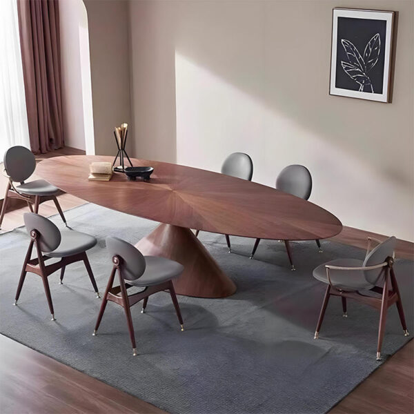 Nordic solid wood oval dining table