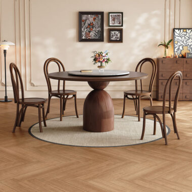 Solid wood dining table and chair