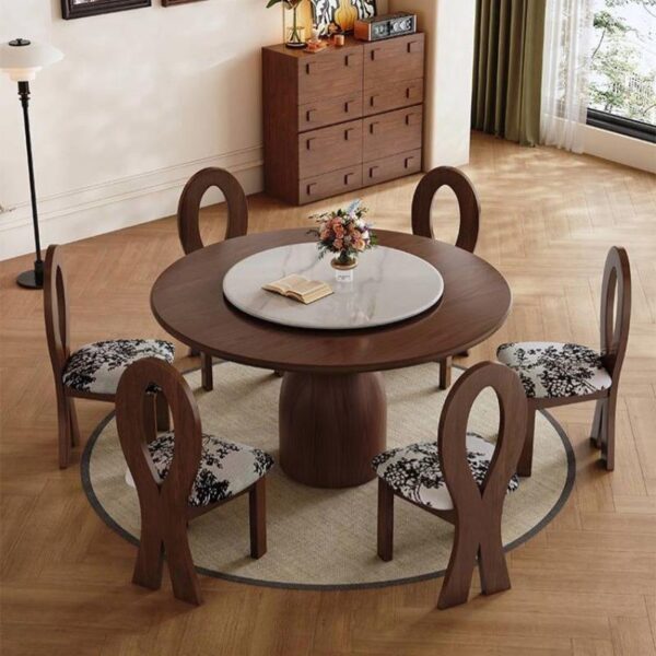 Solid wood dining table and chair