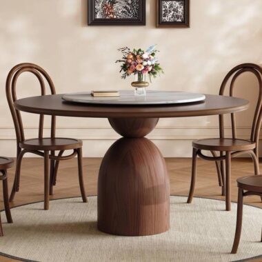 Solid wood dining table and chair