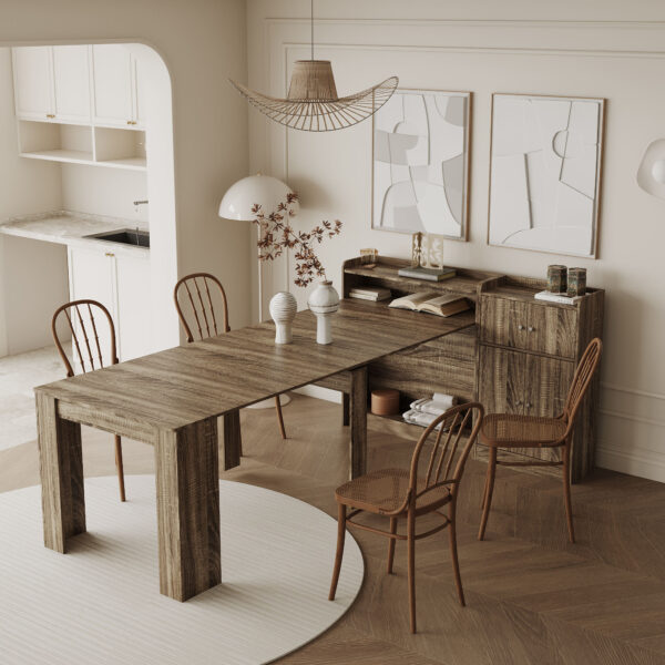Traditional Modern Extendable Dining Table