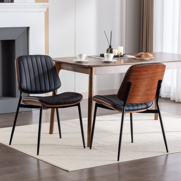 modern faux leather dining chair set