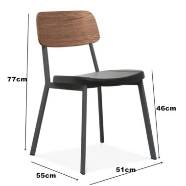 modern wooden dining chairs with black frame