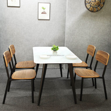 modern wooden dining chairs with black frame