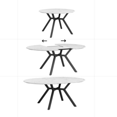 Wooden Surface Expandable Oval Dining Table