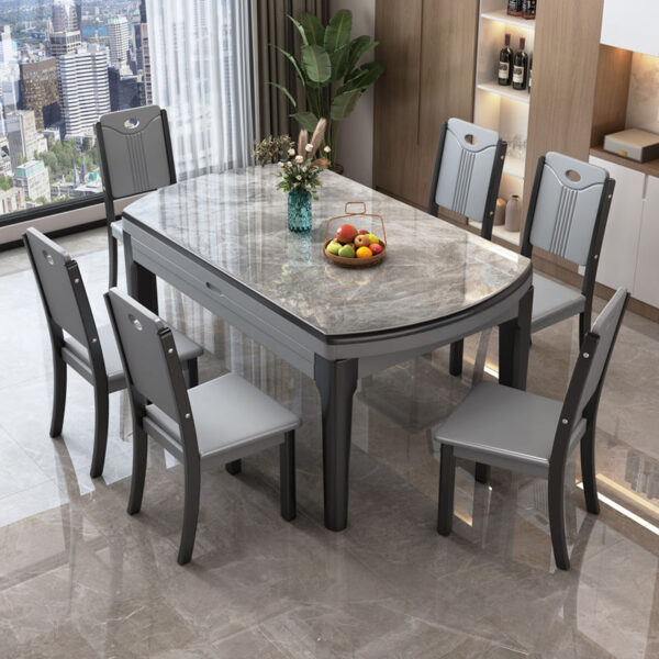 modern extendable folding slate dining table