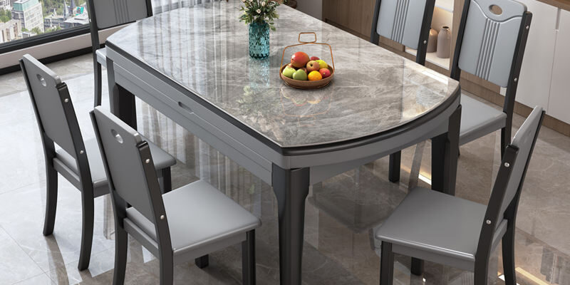 modern extendable folding slate dining table