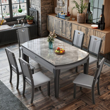 modern extendable folding slate dining table 