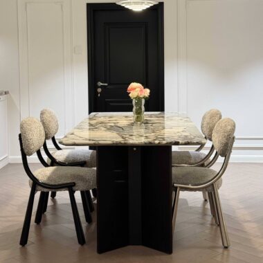 Italian modern blue marble dining table for home