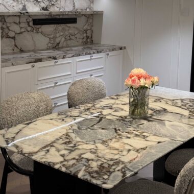 Italian modern blue marble dining table for home