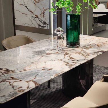 Italian modern blue marble dining table for home