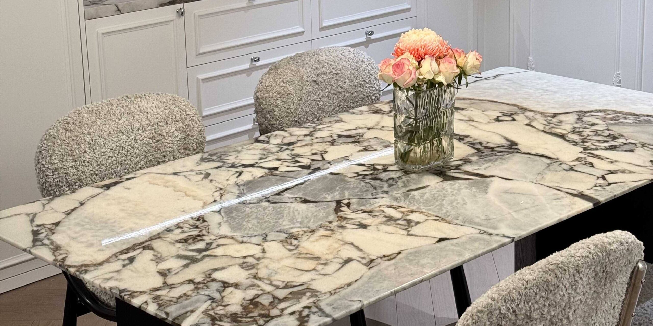 Italian modern blue marble dining table for home