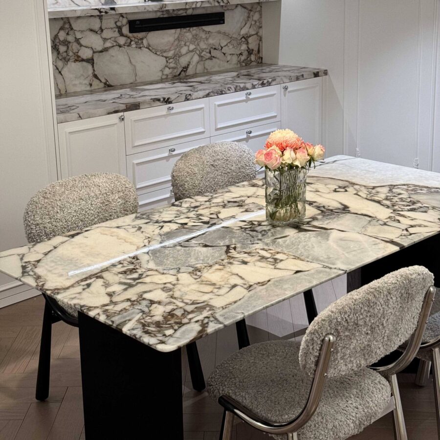 Italian modern blue marble dining table for home