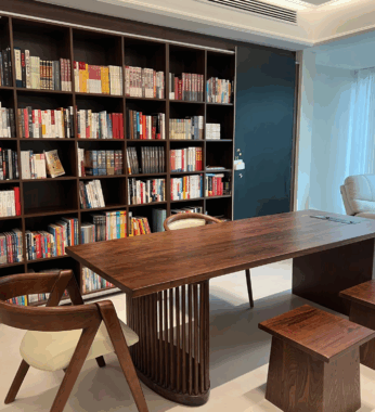 Modern Nordic walnut solid wood dining table