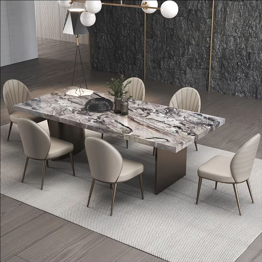 Modern Venice brown marble dining table