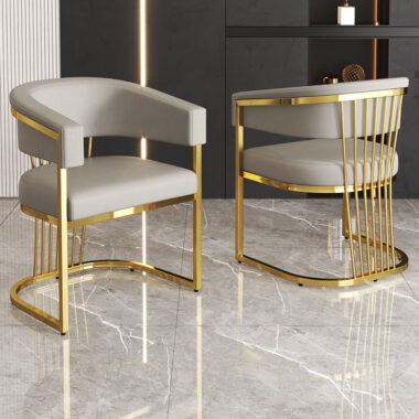 Modern Italian Nordic Leather Dining Chair for Hotels, Cafes