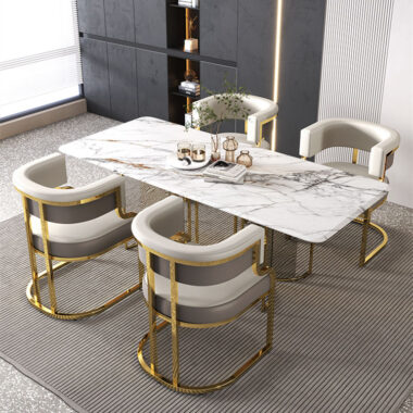 Modern Italian Nordic Leather Dining Chair for Hotels, Cafes