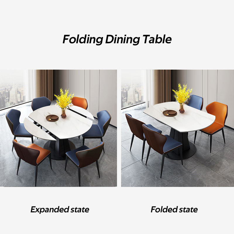 foldable extendable 6-seater round dining table