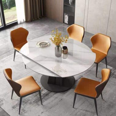 foldable extendable 6-seater round dining table