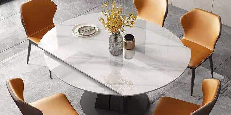 foldable extendable 6-seater round dining table