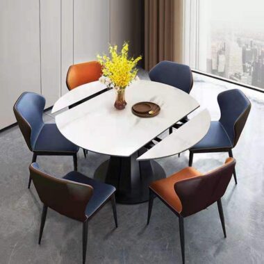 foldable extendable 6-seater round dining table