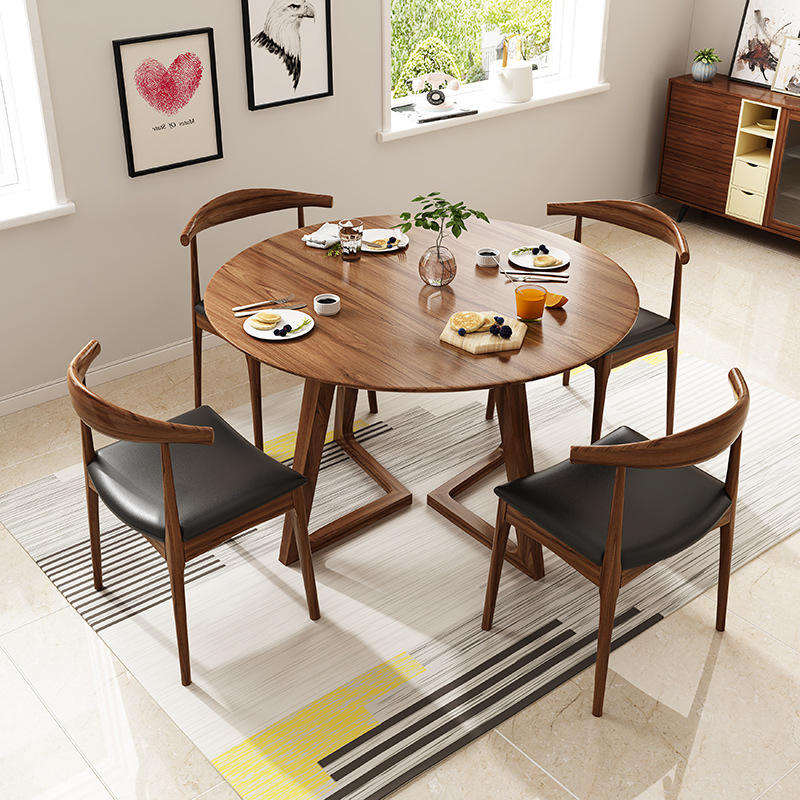Modern solid wood round dining table