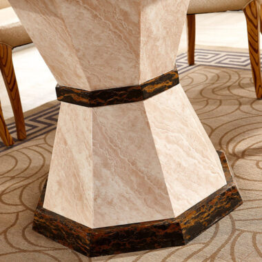 Nordic luxury round marble dining table