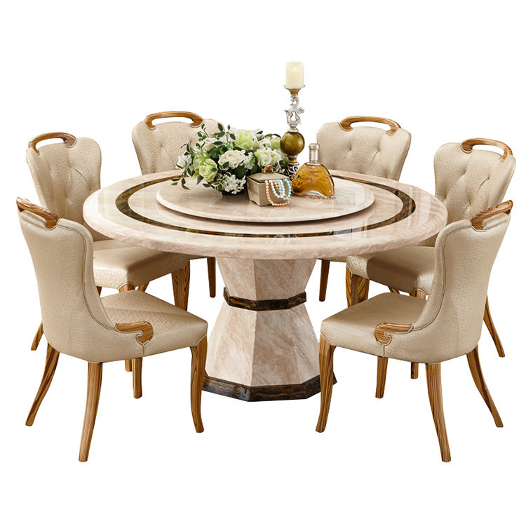 Nordic luxury round marble dining table