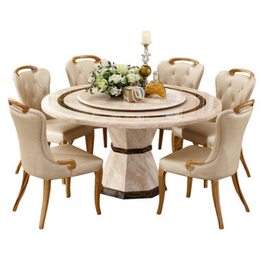 Nordic luxury round marble dining table