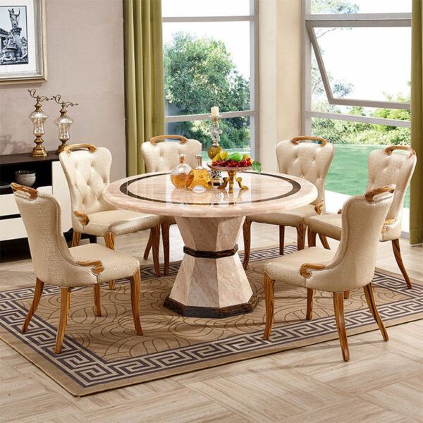 Nordic luxury round marble dining table