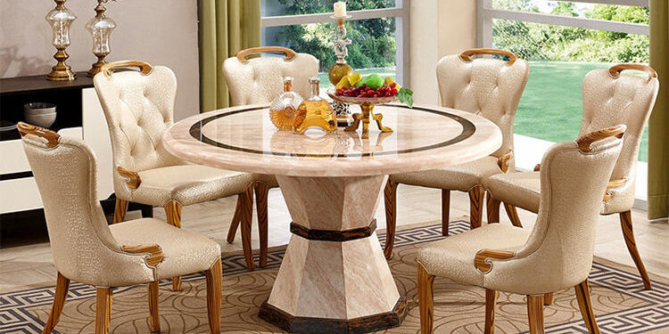 Nordic luxury round marble dining table