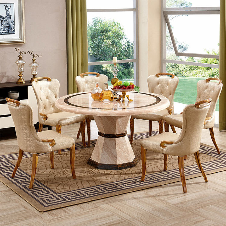 Nordic luxury round marble dining table