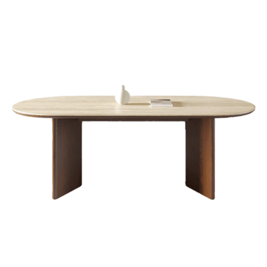 Solid wood and marble dining table set